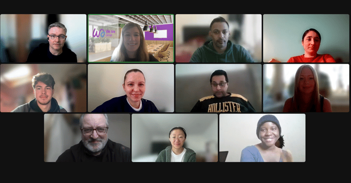 A screenshot of a Zoom call with Skills Bootcamp learners