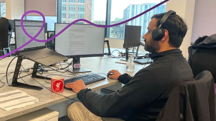 A member of our contact centre on the phone to a caller