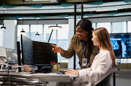 Friendly senior engineer mentoring