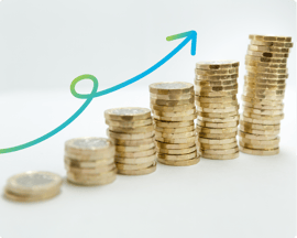 An image of stacked up pound coins