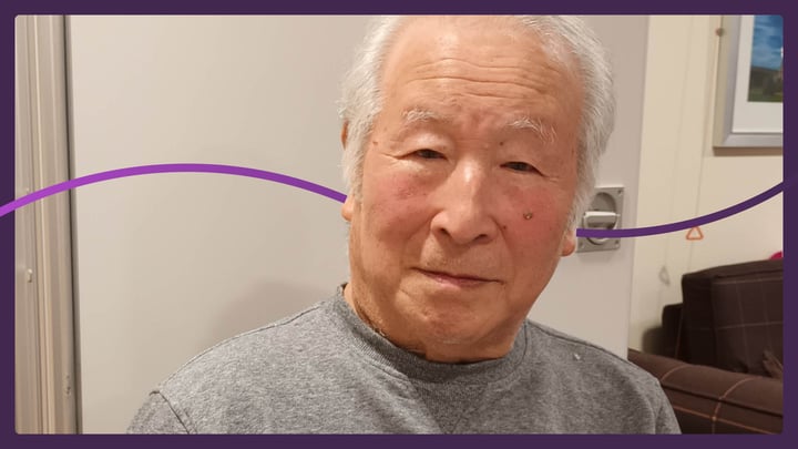 A photograph of Mr Kitano - an elderly Japanese man - his head and shoulders are visible