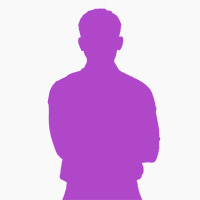 Image of a middle aged man's silhouette in purple