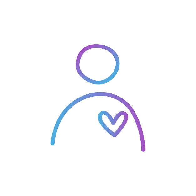 Person outline with a heart
